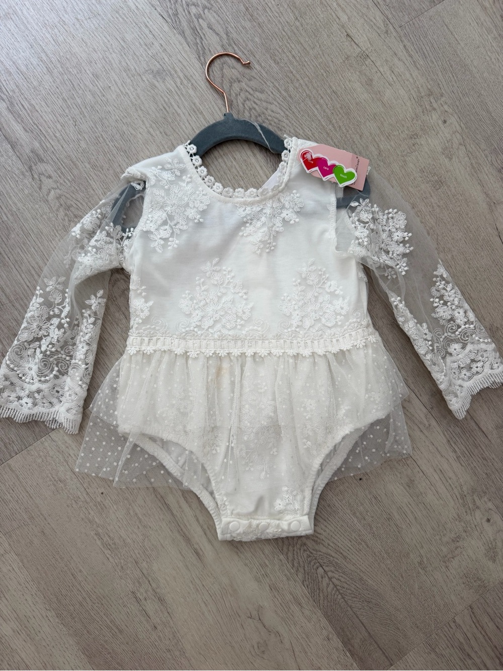 Ivory Lace Tulle Baby Romper